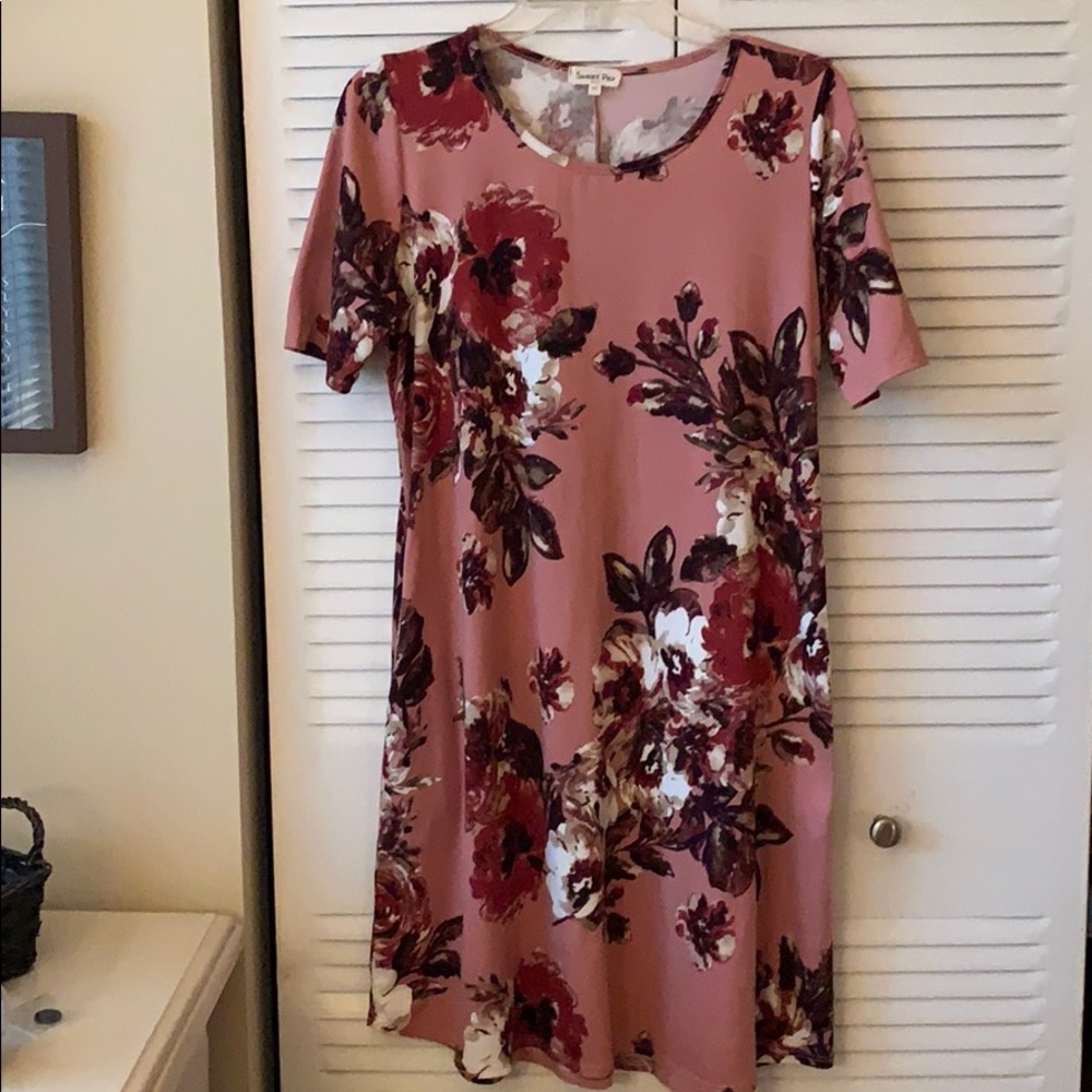 Fall Floral Swing Dress